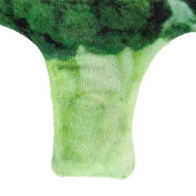 Detailweergave van groen pluchemateriaal met kleurverloop, mogelijk onderdeel van speelgoed of accessoire.