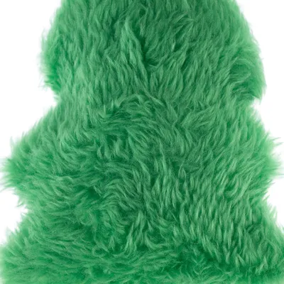 Surface en tissu peluche vert, texture duveteuse visible, sans autres éléments distinctifs.