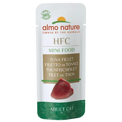 Almo Nature HFC Mini Food Thunfischfilet für erwachsene Katzen. 100% natürliche Zutaten, Profits to Nature.