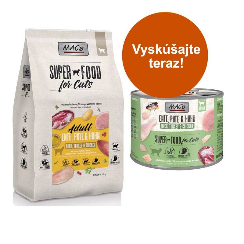 MAC's kombi balenie: 12 x 200g konzerva + 2 x 1,5 kg Superfood granule