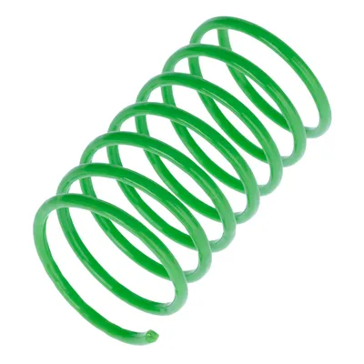 Spirală din plastic verde, potrivită ca jucărie sau accesoriu.