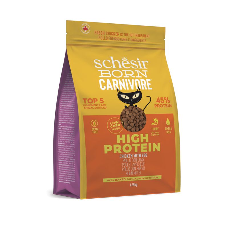 Schesir Born Carnivore High Protein Pollo con uovo Crocchette per gatto