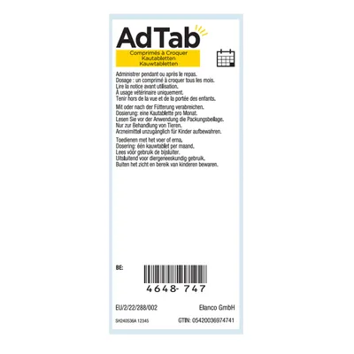 Comprimés à croquer AdTab pour très petit chien (1,3 à 2,5 kg)