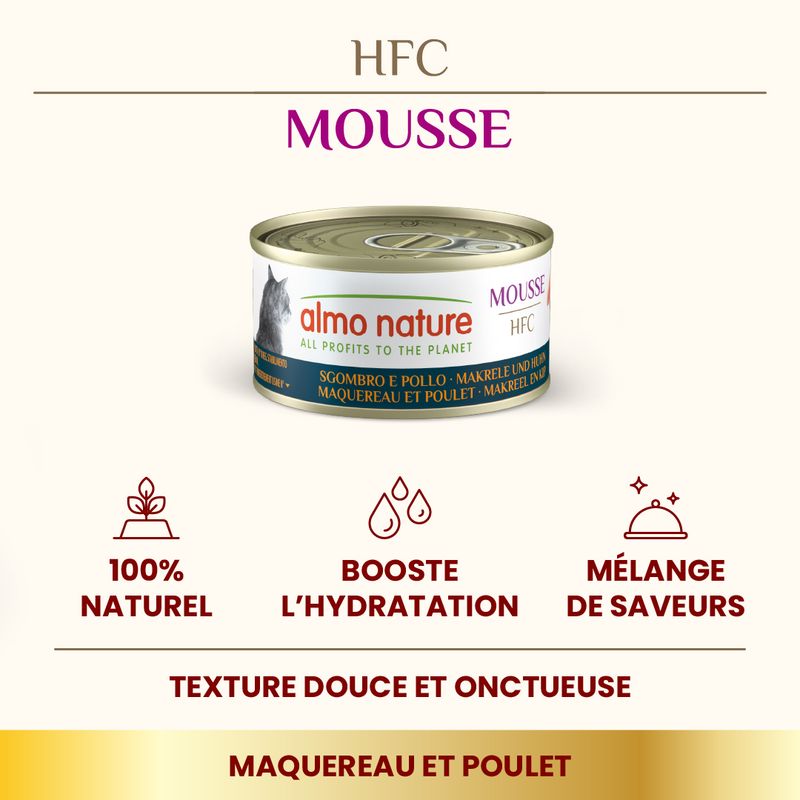 Lot Almo Nature HFC Mousse 24 x 70 g pour chat