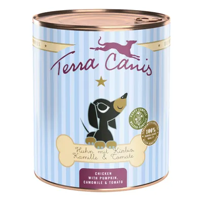 Terra Canis chicken with pumpkin, chamomile & tomato. Puppy Complex, 100% human-grade quality. Complete food for puppies.