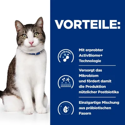 Vorteile: Mit erprobter ActivBiome+ Technologie, versorgt das Mikrobiom und fördert die Produktion nützlicher Postbiotika, einzigartige Mischung aus präbiotischen Fasern.
