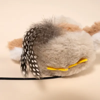 TIAKI Electronic Cat Dangler Toy Owl with Feathers