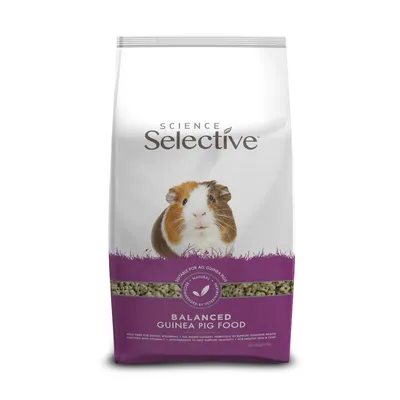 Science Selective Balanced krmivo pre morčatá, vhodné pre všetky morčatá, s vysokým obsahom vlákniny, bez pridaného cukru, obohatené o vitamín C. Hmotnosť: 3 kg.