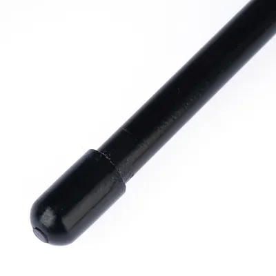 Black rod with rounded tip, suitable for accessories or spare parts.
