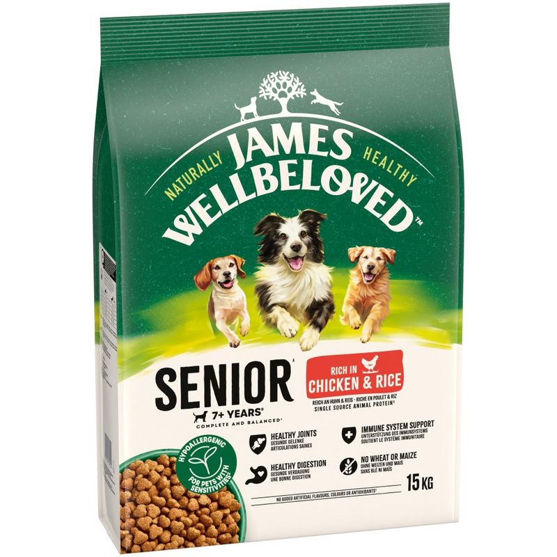 James Wellbeloved James Wellbeloved Ha Chicken Senior Dry Dog Food pet food packaging