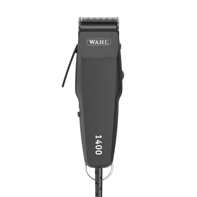 WAHL 1400 hårklippare i svart, kompakt design med sladdanslutning.