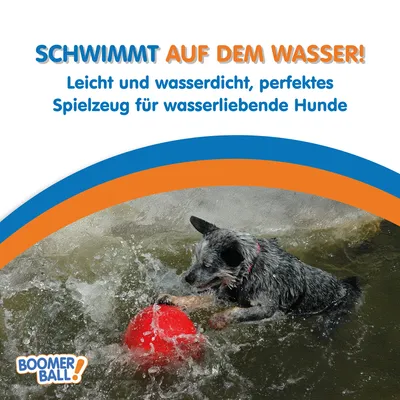 Úszik a vízen! Könnyű és vízálló, tökéletes játék vízkedvelő kutyáknak. Boomer Ball.