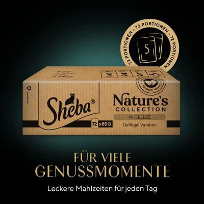 Sheba Nature's Collection in Gelee, Geflügel Variation, 72 x 85g. Für viele Genussmomente. Leckere Mahlzeiten für jeden Tag.