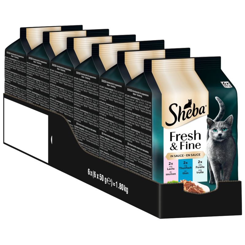 Multi pakiranje Sheba Fresh & Fine vrečke 6 x 50 g