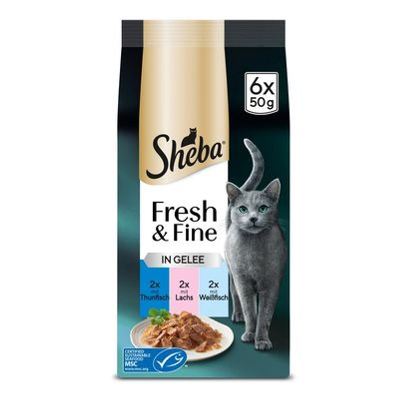 Multipack Sheba Fresh & Fijne vershoudzakjes 6 x 50 g