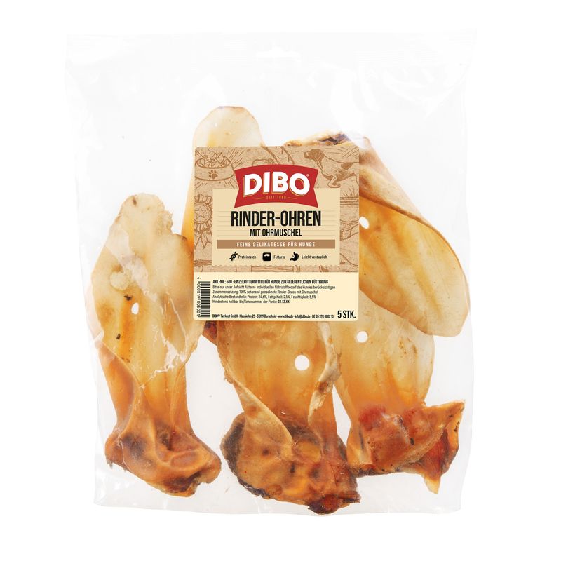 DIBO Dried Cows' Ears with Pinna - dog snacks