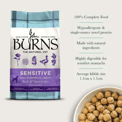 Burns Adult & Senior Sensitive Anatra & Riso integrale - 12 kg Burns Adult & Senior Sensitive Anatra & Riso integrale - 12 kg