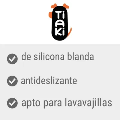 Tiaki. De silicona blanda, antideslizante, apto para lavavajillas.