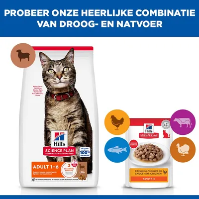 Hill's Science Plan Adult 1-6 Optimal Care Kattenvoer met Lam