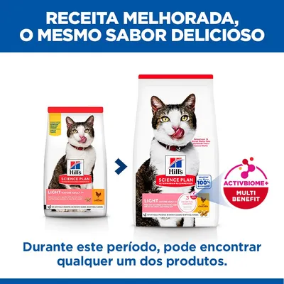 Hill's Science Plan Light Mature Adult 7+ frango ração para gatos