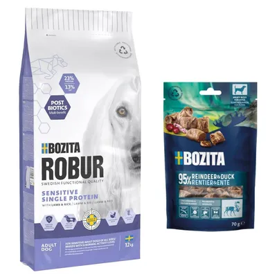 Bozita Robur pienso para perros + 2 x 70 g Bozita Meaty Bites ¡gratis!