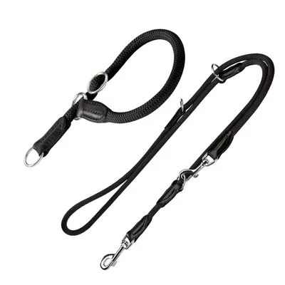 HUNTER Freestyle-set: Halsband + hondenriem, zwart