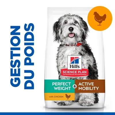 Hill's Science Plan Adult Perfect Weight & Active Mobility Medium poulet pour chien Hill's Science Plan Adult Perfect Weight & Active Mobility Medium poulet pour chien