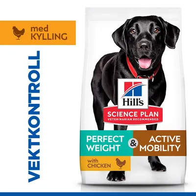 Hill's Science Plan Perfect Weight & Active Mobility Adult 1+ Large med kylling Hill's Science Plan Perfect Weight & Active Mobility Adult 1+ Large med kylling