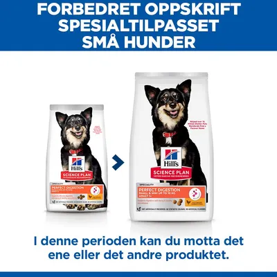 Hill's Science Plan Perfect Digestion Adult 1+ Small & Mini med kylling & brun ris