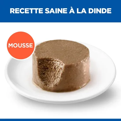 Mousse sur assiette, Texte : Recette saine à la dinde, Mousse