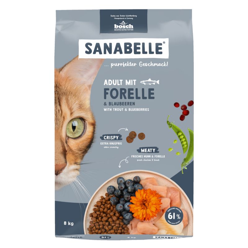 Sanabelle Adult mit Forelle & Blaubeeren