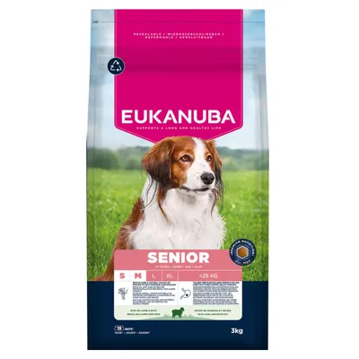 Eukanuba Premium Nutrition Senior Small & Medium Breed jahňacie a ryža