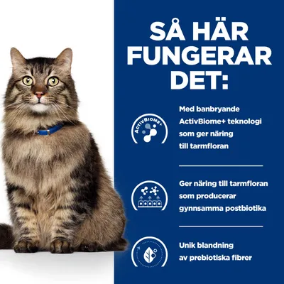 ActivBiome+ teknologi: Näring för tarmfloran, främjar produktionen av postbiotiska ämnen, innehåller en unik blandning av prebiotiska fibrer.