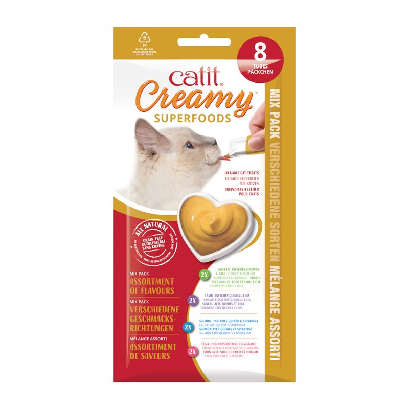 Lot économique Catit Creamy Superfoods 8 x 10 g