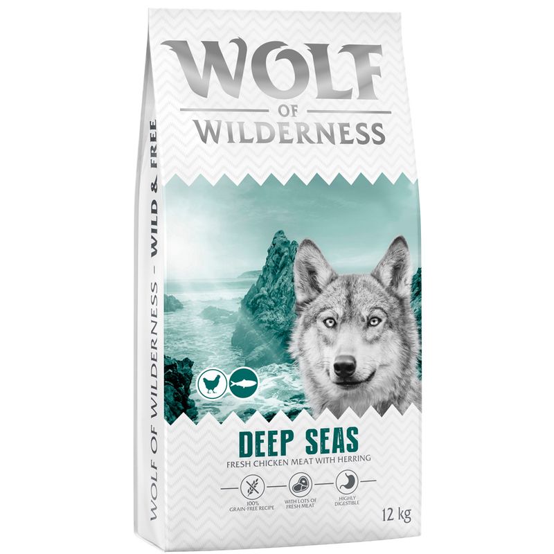 Wolf of Wilderness «Deep Seas» con arenque, sin cereales