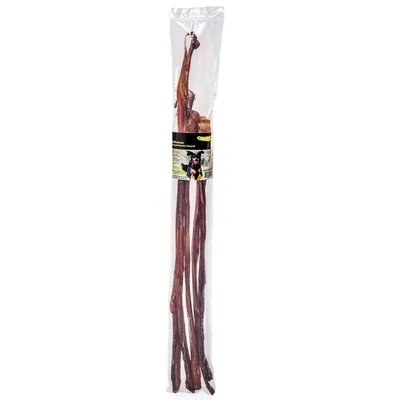 Canibit dried beef scalp in transparent packaging with black label and dog image.