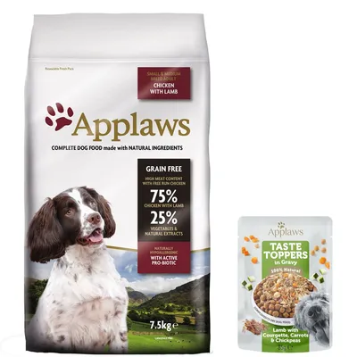 7,5 кг / 15 кг  Applaws сухой корм для собак +  Taste Topper с ягненком 1 х 85 г в подарок!