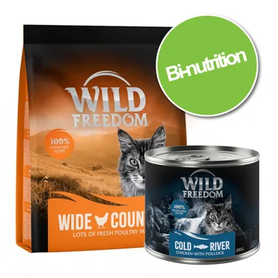Pack bi-nutrition Wild Freedom 400 g de croquettes + 6 x 200 g de nourriture humide