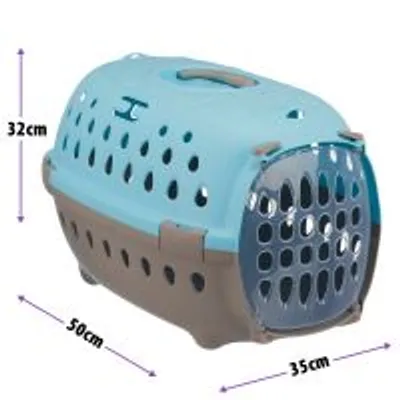 Transportbox mit den Maßen 50 cm Länge, 35 cm Breite und 32 cm Höhe abgebildet.