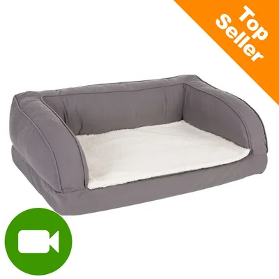 Ortopedyczna sofa dla psa, szara