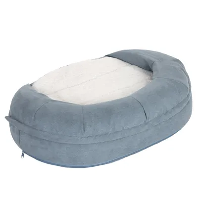 Hundebett Memory oval, grau-blau - L 72 x B 50 x H 20 cm