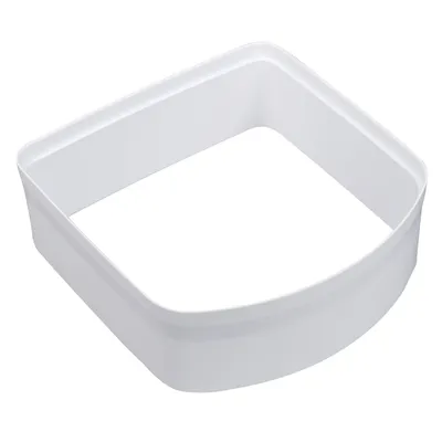White plastic frame, square with rounded corners. Suitable as accessory or spare part for cat litter boxes.