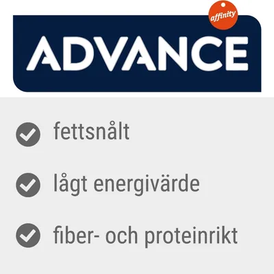 ADVANCE, affinity. fettsnålt, lågt energivärde, fiber- och proteinrikt