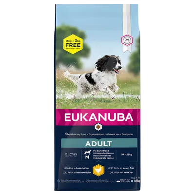 Eukanuba, 15 + 3 kg zdarma