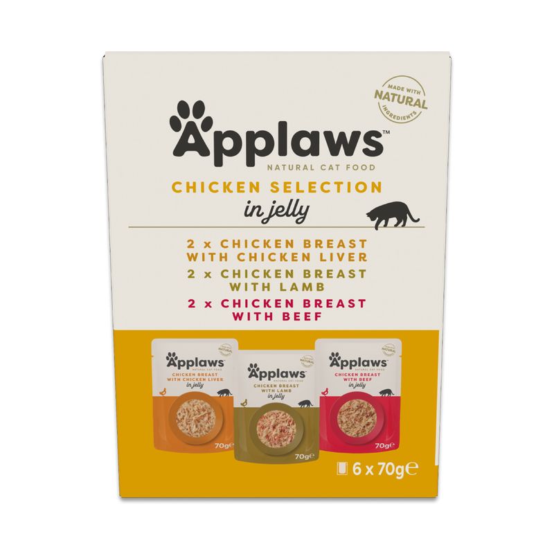 Applaws Cat Pouch i gelé  6 x 70 g