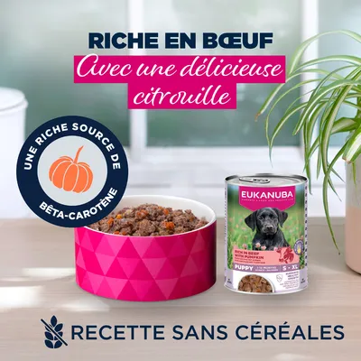 Eukanuba Puppy Riche en Bœuf et Citrouille