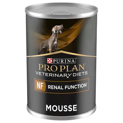 Purina Pro Plan Veterinary Diets NF Renal Function мус, специална храна за кучета с бъбречни проблеми.
