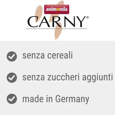 animonda CARNY, senza cereali, senza zuccheri aggiunti, made in Germany