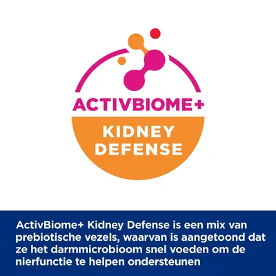 ActivBiome+ Kidney Defense is een mix van prebiotische vezels, waarvan is aangetoond dat ze het darmmicrobioom snel voeden om de nierfunctie te helpen ondersteunen