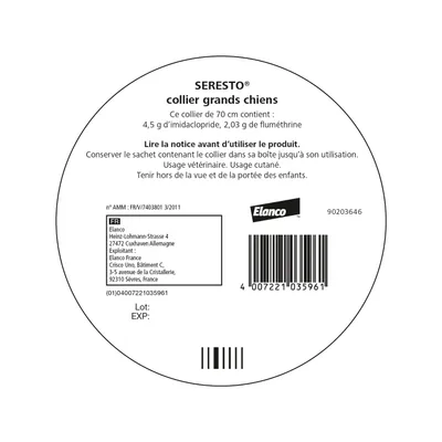 Collier antiparasitaire Seresto® pour chien